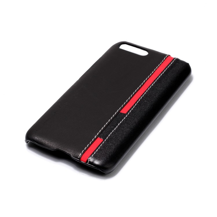 Contrast Color PU Leather Coated PC Back Cover for Xiaomi Mi 6 - Black-4