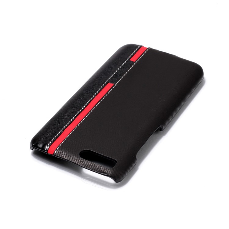 Contrast Color PU Leather Coated PC Back Cover for Xiaomi Mi 6 - Black-5