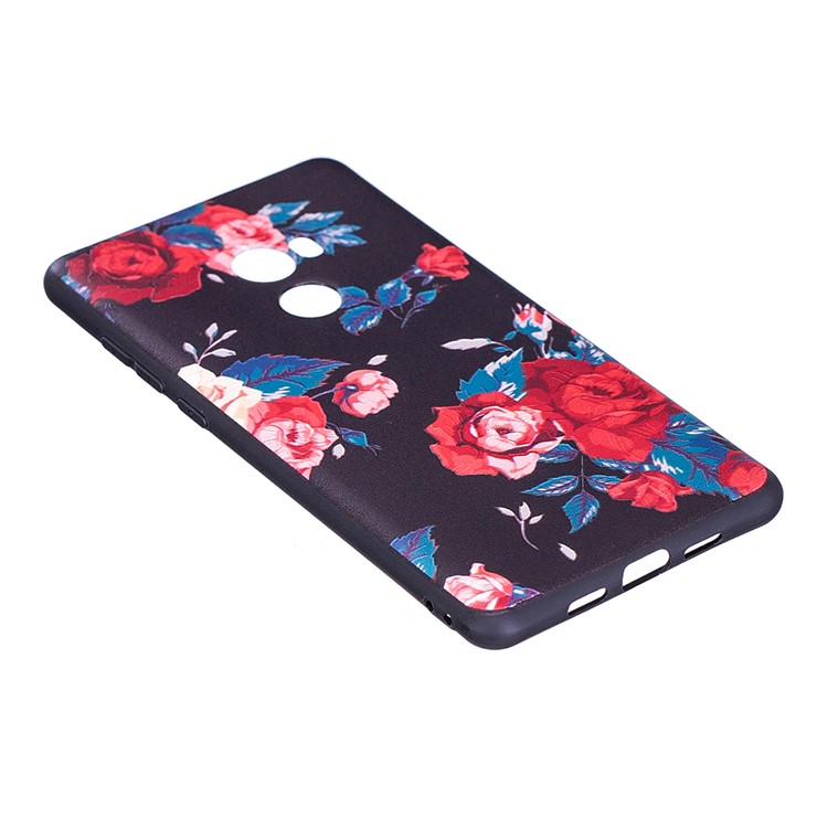 Pattern Printing Embossed TPU Case for Xiaomi Mi Mix 2 - Vivid Flowers-3