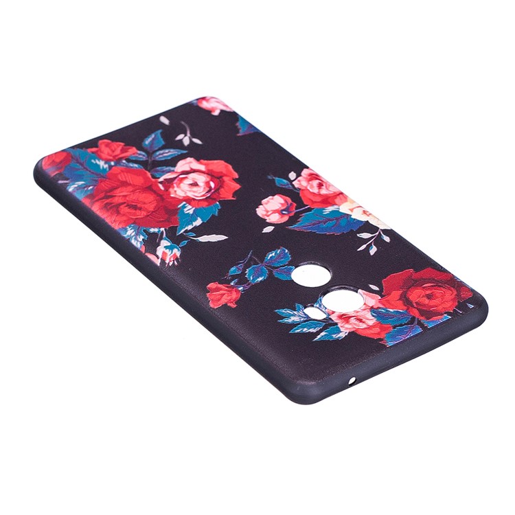Pattern Printing Embossed TPU Case for Xiaomi Mi Mix 2 - Vivid Flowers-4