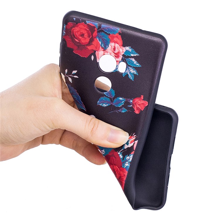 Pattern Printing Embossed TPU Case for Xiaomi Mi Mix 2 - Vivid Flowers-5