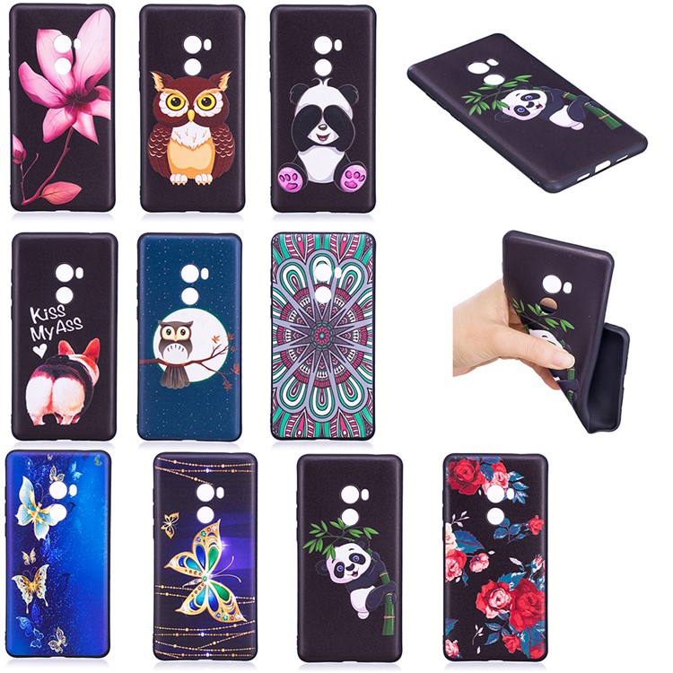 Pattern Printing Embossed TPU Case for Xiaomi Mi Mix 2 - Vivid Flowers-9
