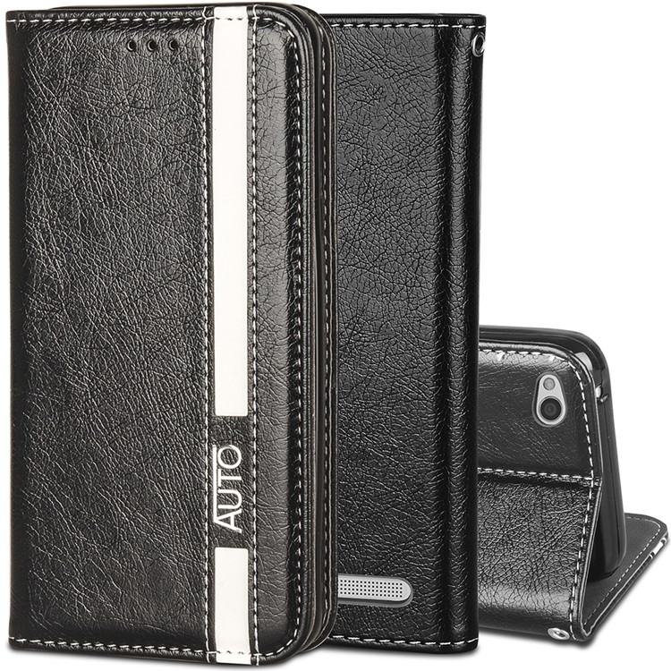 Business Style Auto-absorbed PU Leather Case with Card Slot for Xiaomi Redmi 5A - Black-1