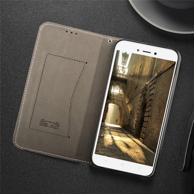 Business Style Auto-absorbed PU Leather Case with Card Slot for Xiaomi Redmi 5A - Black-10