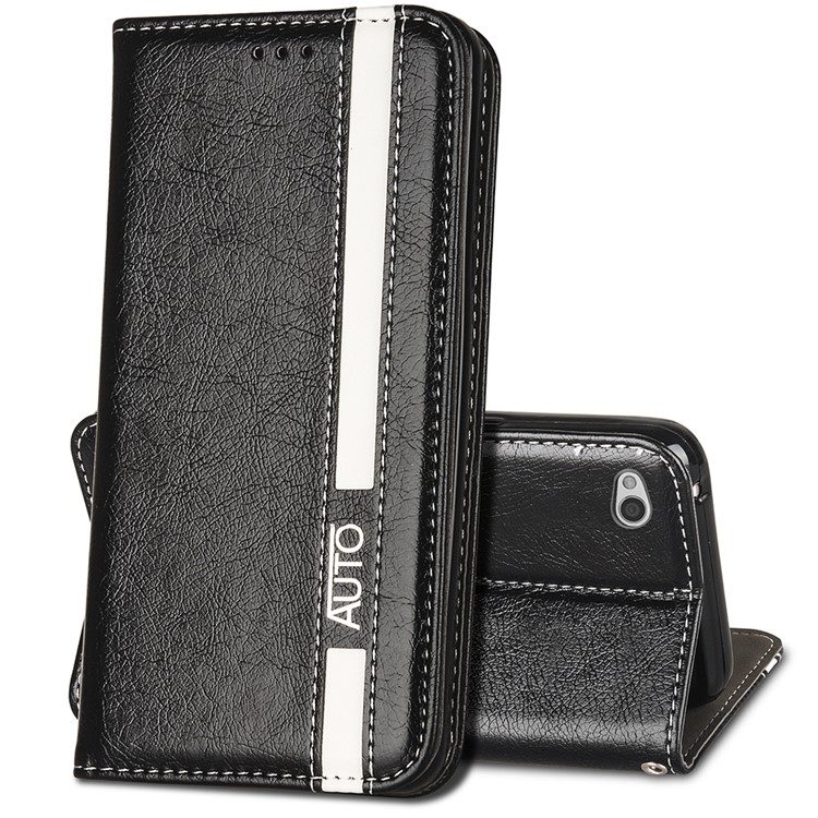 Business Style Auto-absorbed PU Leather Case with Card Slot for Xiaomi Redmi 5A - Black-2