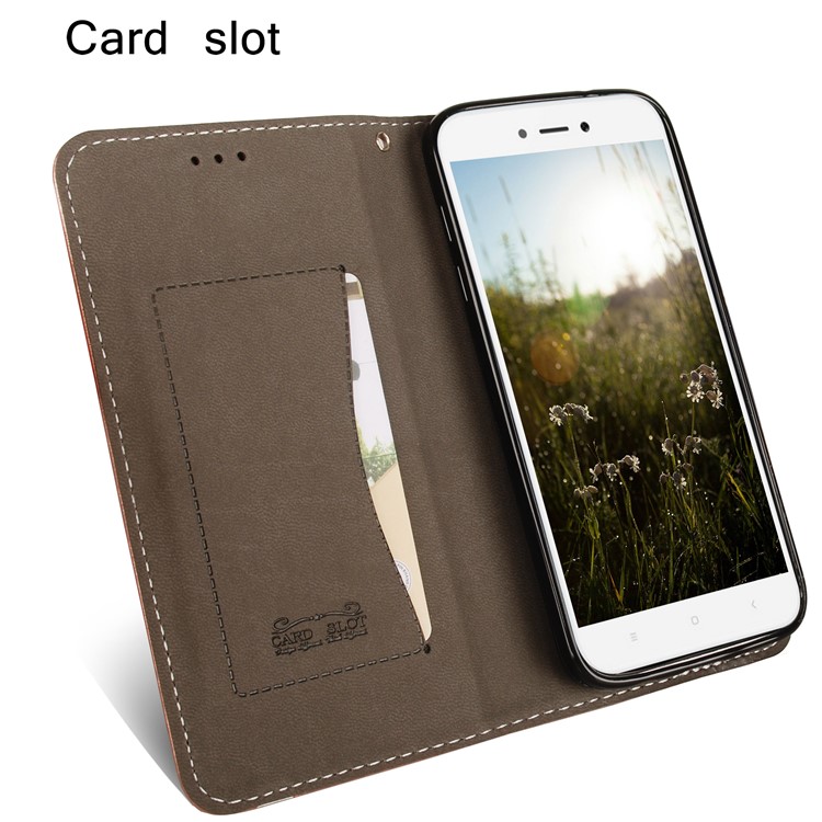 Business Style Auto-absorbed PU Leather Case with Card Slot for Xiaomi Redmi 5A - Black-8