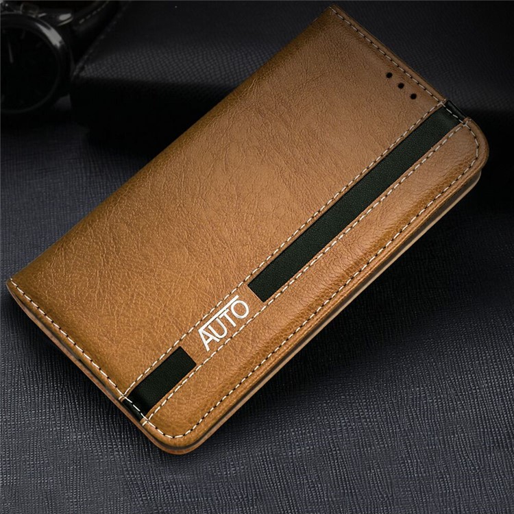 Business Style Auto-absorbed PU Leather Case with Card Holder for Xiaomi Redmi Note 3/Note 3 Pro - Brown-9