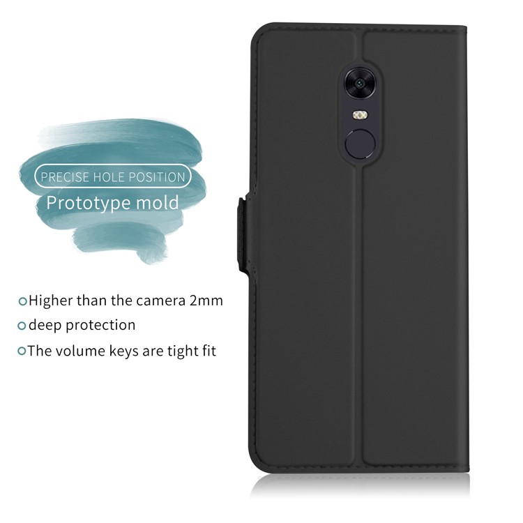 Auto-absorbed Card Holder PU Leather Case for Xiaomi Redmi Note 5/Redmi 5 Plus - Black-3