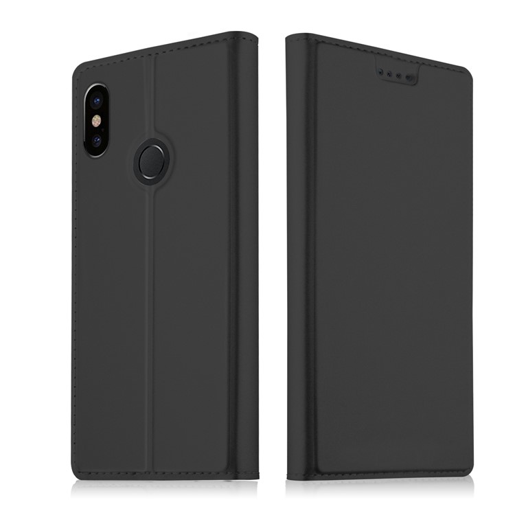 Auto-absorbed PU Leather Card Holder Phone Case for Xiaomi Redmi Note 5 Pro - Black-1