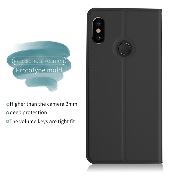 Auto-absorbed PU Leather Card Holder Phone Case for Xiaomi Redmi Note 5 Pro - Black-3