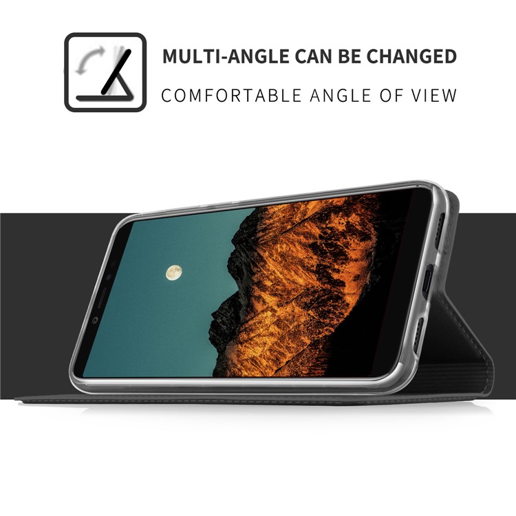 Auto-absorbed PU Leather Card Holder Phone Case for Xiaomi Redmi Note 5 Pro - Black-5