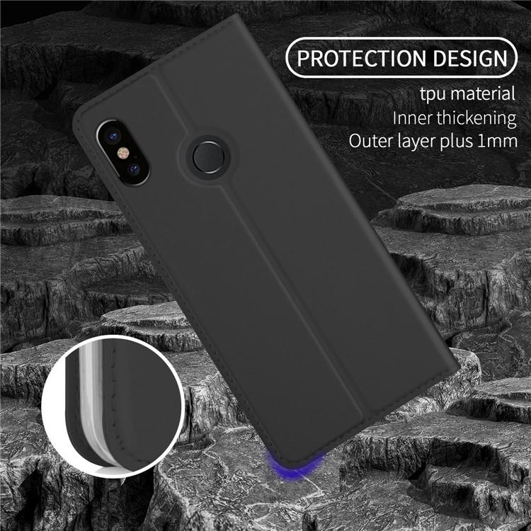 Auto-absorbed PU Leather Card Holder Phone Case for Xiaomi Redmi Note 5 Pro - Black-6