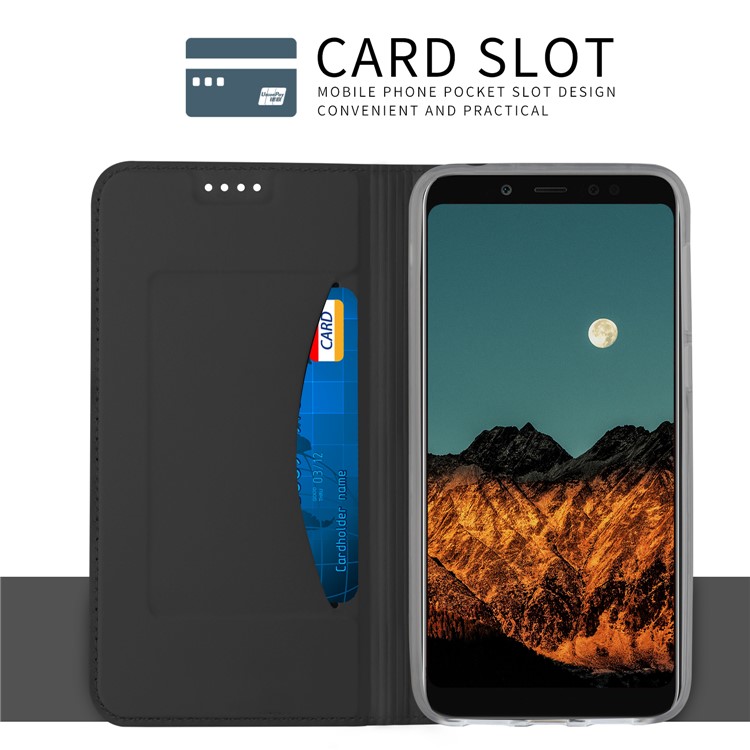 Auto-absorbed PU Leather Card Holder Phone Case for Xiaomi Redmi Note 5 Pro - Black-7