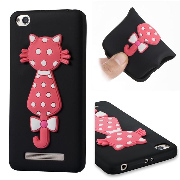 Adorable 3D Cat Pattern TPU Cell Phone Case for Xiaomi Redmi 4a - Black-1