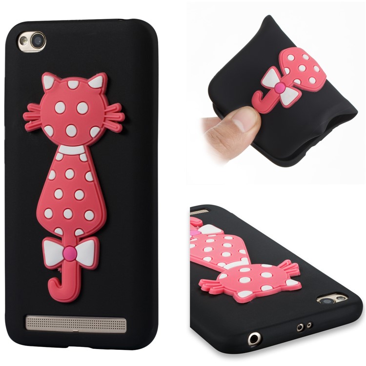 Adorable 3D Cat Pattern TPU Back Phone Case for Xiaomi Redmi 5A - Black-1