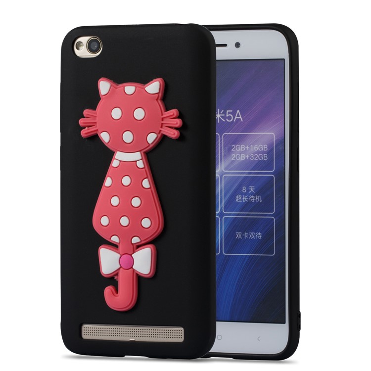 Adorable 3D Cat Pattern TPU Back Phone Case for Xiaomi Redmi 5A - Black-2