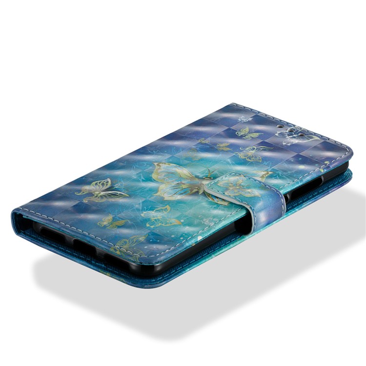 3D Pattern Printing Wallet Stand Leather Case for Xiaomi Redmi 5 - Gold Butterfly-8