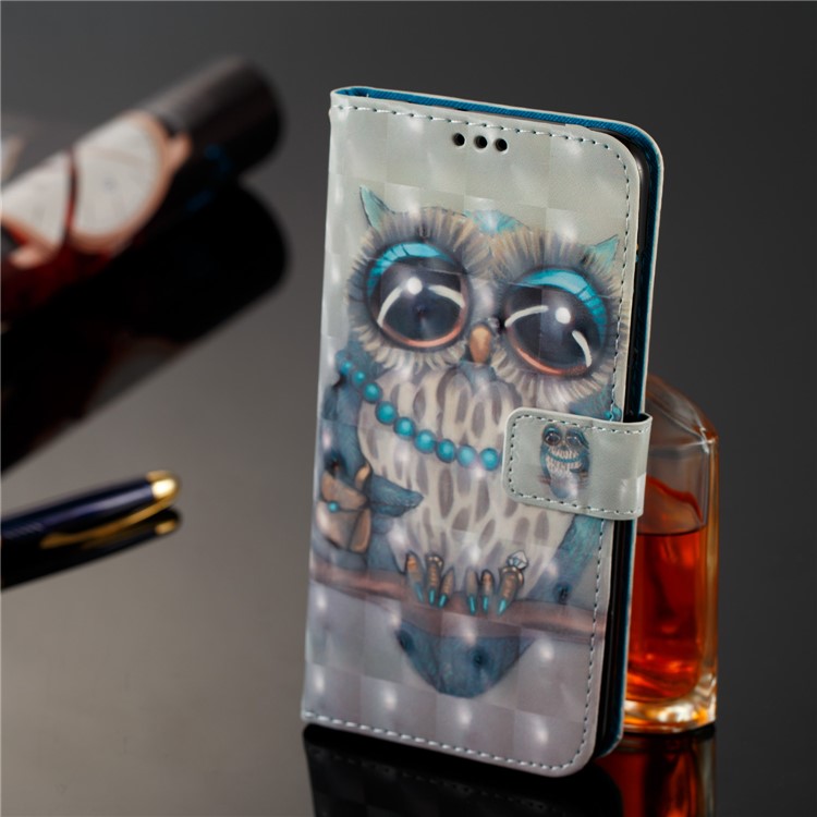 3D Pattern Printing Wallet Leather Case for Xiaomi Redmi Note 5 / Redmi 5 Plus - Owl on Branch-8