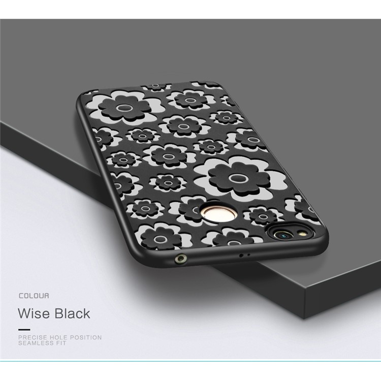 3D Flower Series Soft TPU Case for Xiaomi Redmi 4X - Black-2