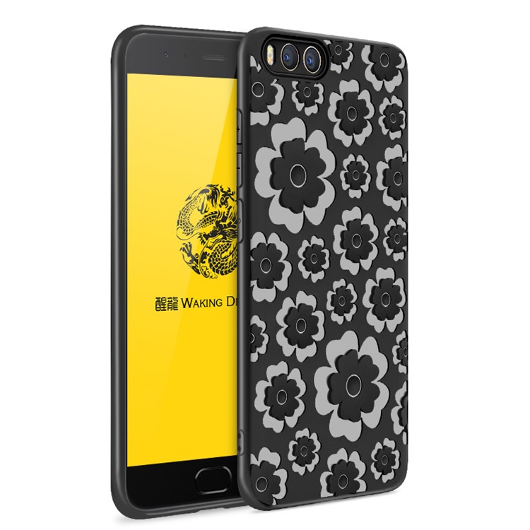 3D Flower Series Soft TPU Case for Xiaomi Mi Note 3 - Black-1