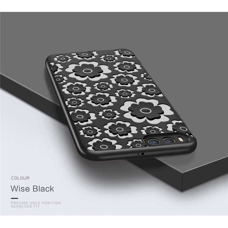 3D Flower Series Soft TPU Case for Xiaomi Mi Note 3 - Black-2