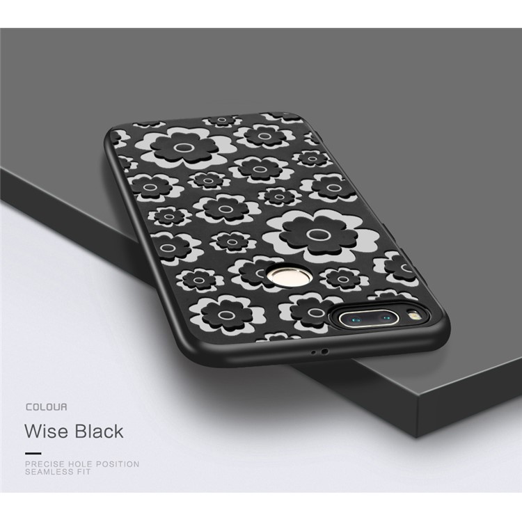 3D Flower Series Soft TPU Case for Xiaomi Mi A1/5X - Black-2