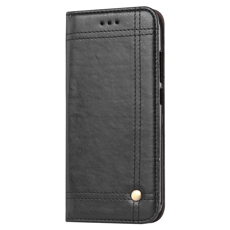 Auto-absorbed Vintage Leather Wallet Case for Xiaomi Redmi Note 5A Prime / Redmi Y1 (India) - Black-2