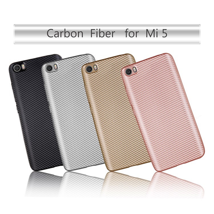 Carbon Fiber Texture TPU Phone Cover for Xiaomi Mi 5 - Black-5