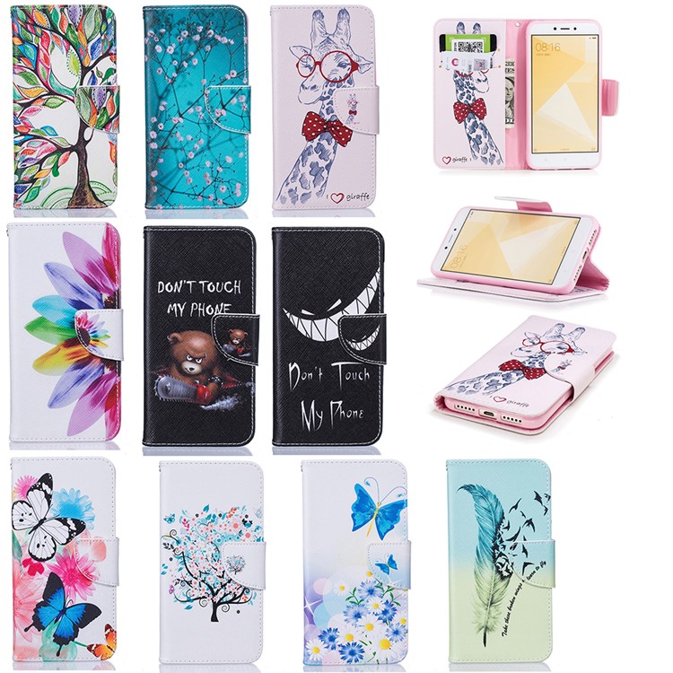 Pattern Printing Leather Wallet Case for Xiaomi Redmi 4X - Do not Touch My Phone-9