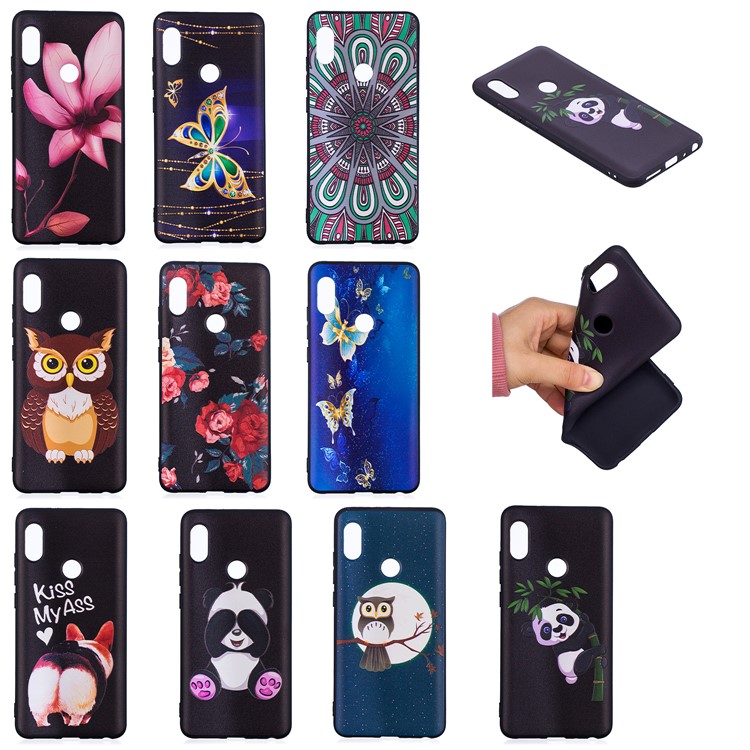 Soft Embossed Pattern Printing TPU Protective Case for Xiaomi Mi 6X/Redmi Note 5 Pro - Cute Panda-8