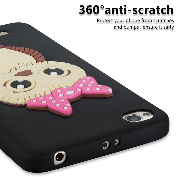 Lovely 3D Owl with Bowknot Pattern TPU Case for Xiaomi Redmi 4a - Black-2