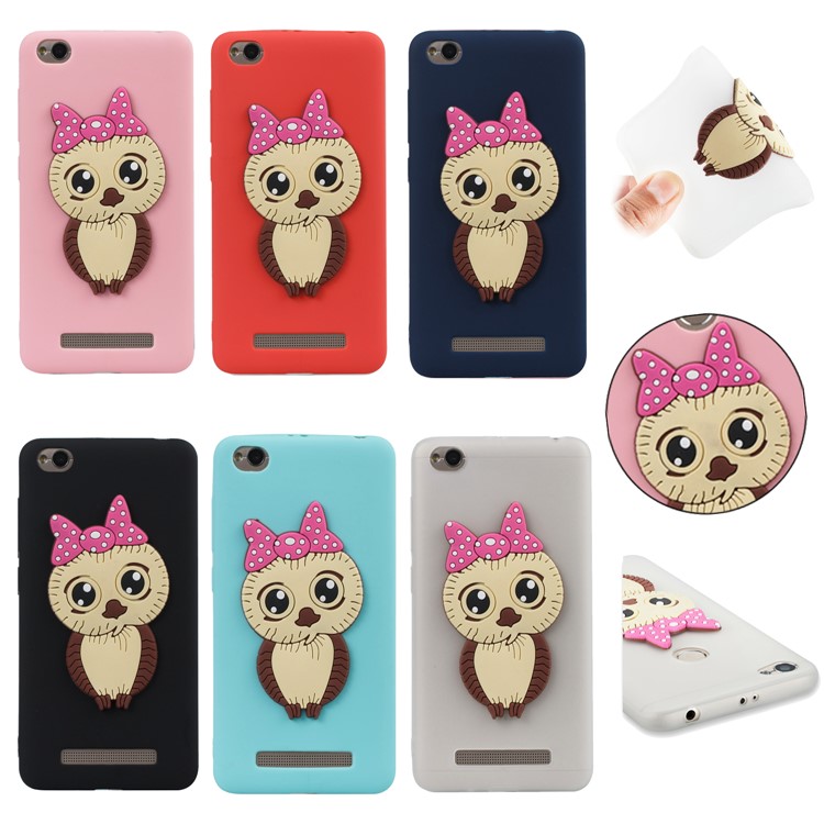 Lovely 3D Owl with Bowknot Pattern TPU Case for Xiaomi Redmi 4a - Black-7