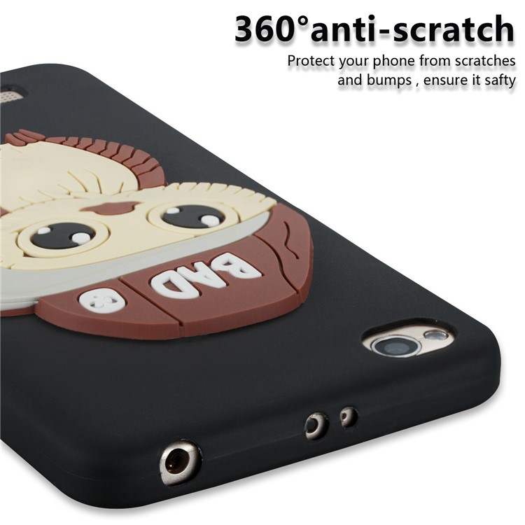 Cute 3D Owl with Cap Pattern TPU Case for Xiaomi Redmi 4a - Black-2