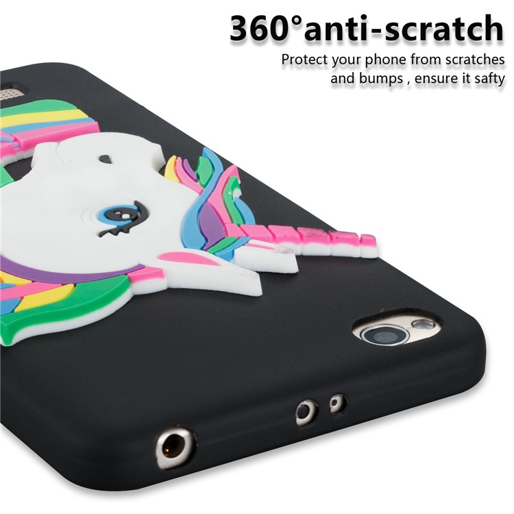 Lovely 3D Unicorn Soft TPU Mobile Cover for Xiaomi Redmi 4a - Black-2