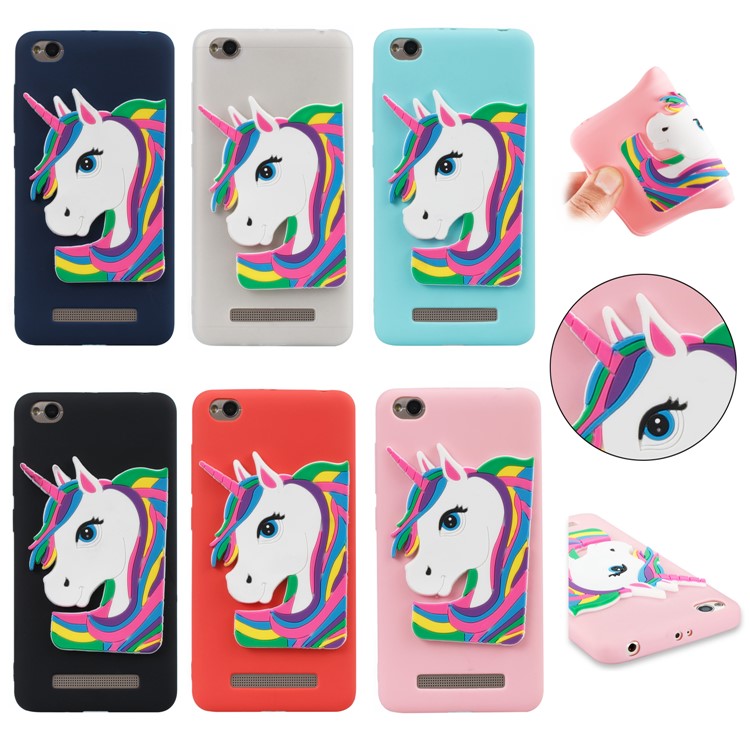Lovely 3D Unicorn Soft TPU Mobile Cover for Xiaomi Redmi 4a - Black-7