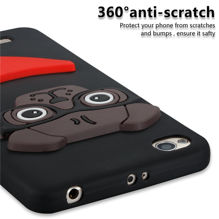 Cute 3D Puppy TPU Soft Phone Case for Xiaomi Redmi 4a - Black-2