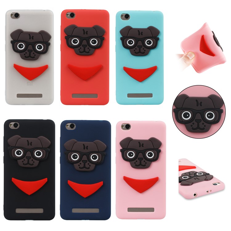 Cute 3D Puppy TPU Soft Phone Case for Xiaomi Redmi 4a - Black-7