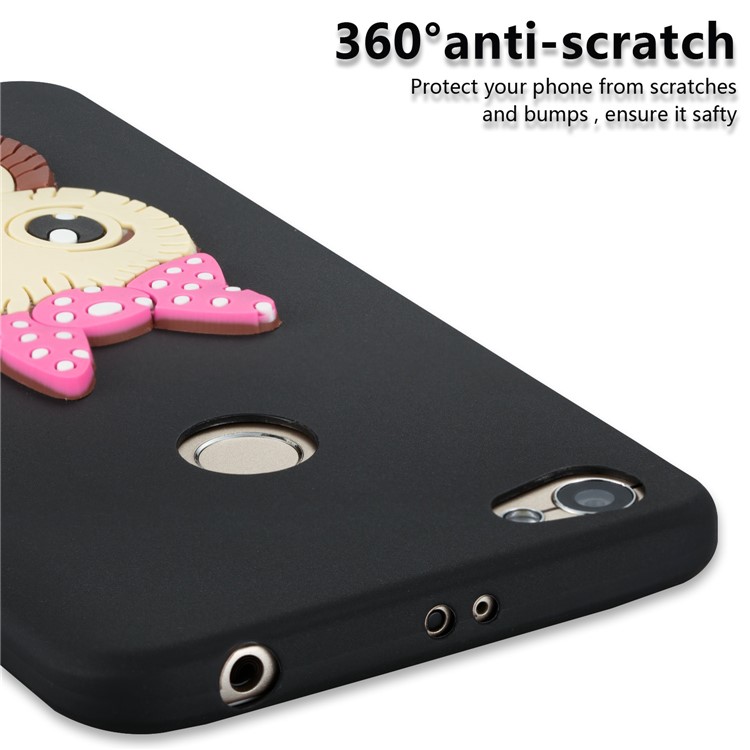 For Xiaomi Redmi Note 5A Prime / Redmi Y1 (India) Cute 3D Female Owl TPU Soft Case - Black-2