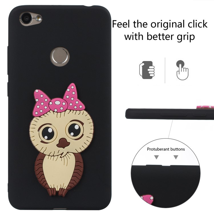 For Xiaomi Redmi Note 5A Prime / Redmi Y1 (India) Cute 3D Female Owl TPU Soft Case - Black-3