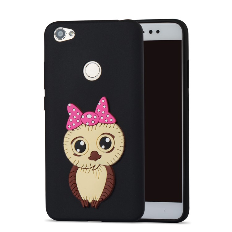 For Xiaomi Redmi Note 5A Prime / Redmi Y1 (India) Cute 3D Female Owl TPU Soft Case - Black-5