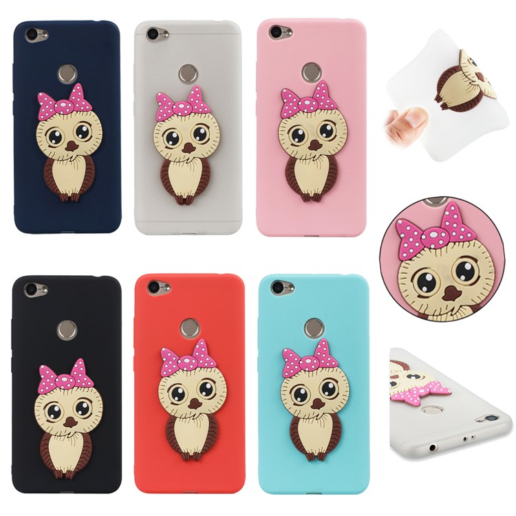 For Xiaomi Redmi Note 5A Prime / Redmi Y1 (India) Cute 3D Female Owl TPU Soft Case - Black-7