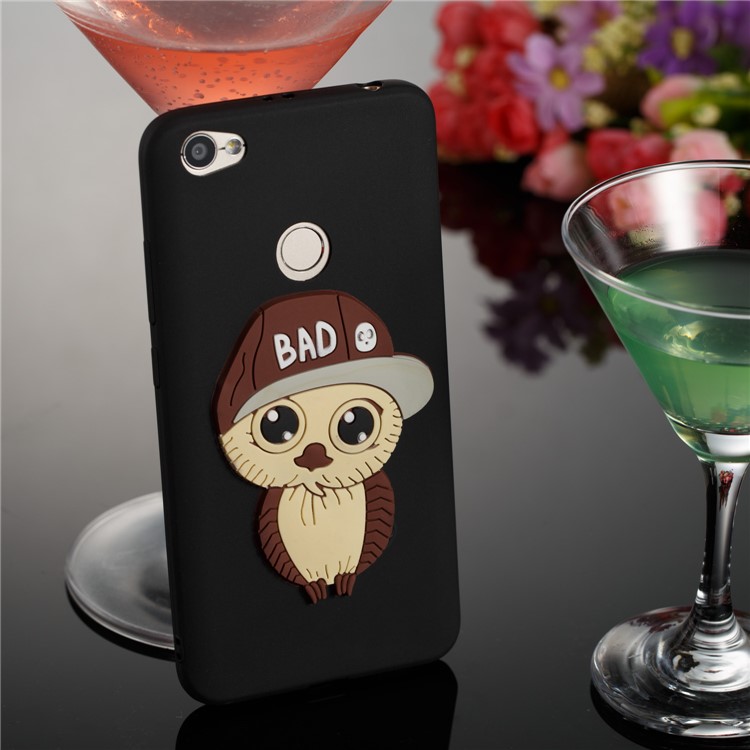 Cute 3D Male Owl TPU Soft Phone Case for Xiaomi Redmi Note 5A Prime / Redmi Y1 (India) - Black-4