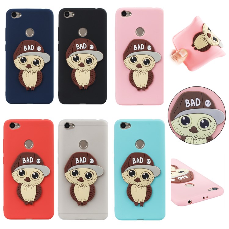 Cute 3D Male Owl TPU Soft Phone Case for Xiaomi Redmi Note 5A Prime / Redmi Y1 (India) - Black-6