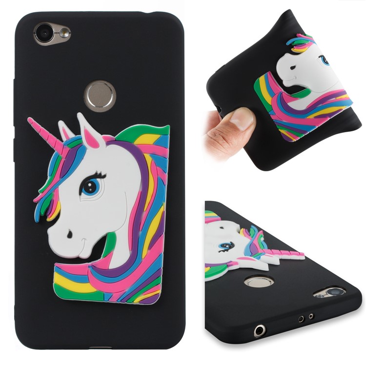 Lovely 3D Unicorn Pattern TPU Case for Xiaomi Redmi Note 5A Prime / Redmi Y1 (India) - Black-1
