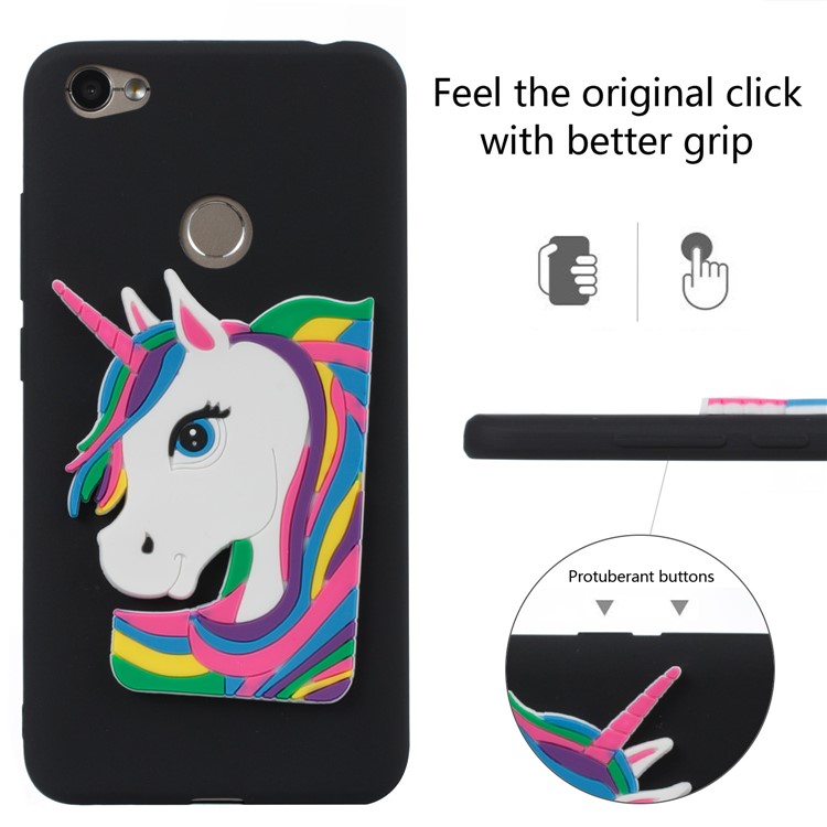 Lovely 3D Unicorn Pattern TPU Case for Xiaomi Redmi Note 5A Prime / Redmi Y1 (India) - Black-3