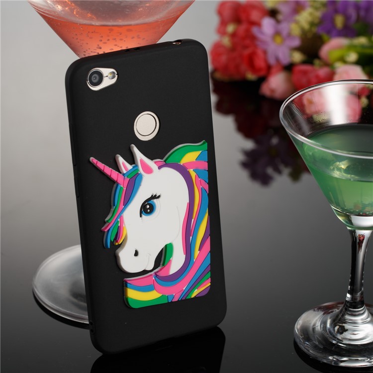 Lovely 3D Unicorn Pattern TPU Case for Xiaomi Redmi Note 5A Prime / Redmi Y1 (India) - Black-4