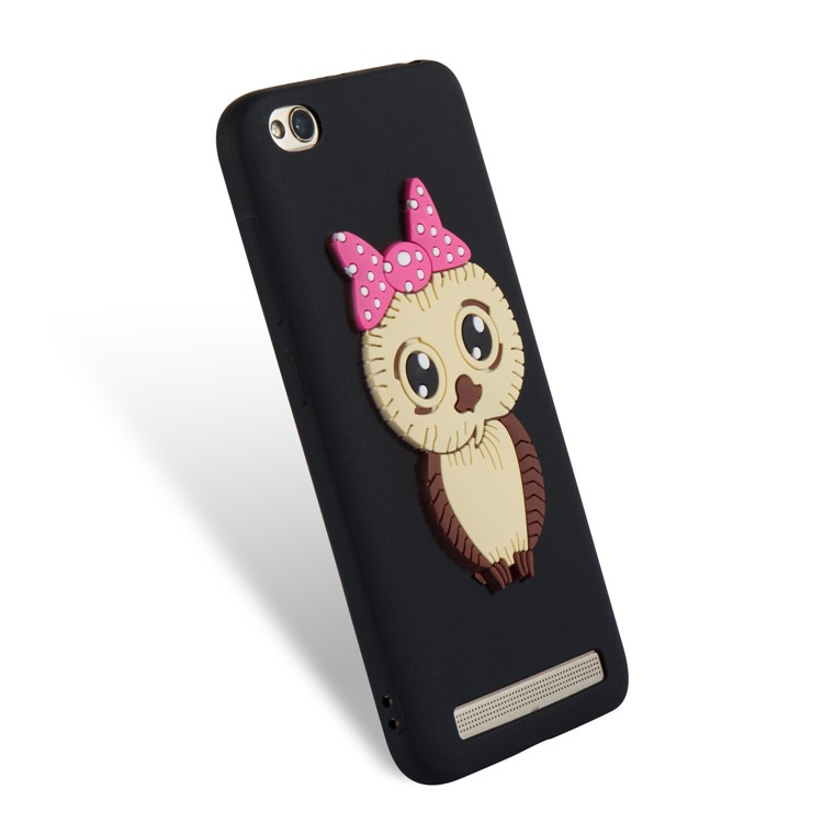 Cute 3D Female Owl TPU Soft Back Protection Cover for Xiaomi Redmi 5A - Black-6