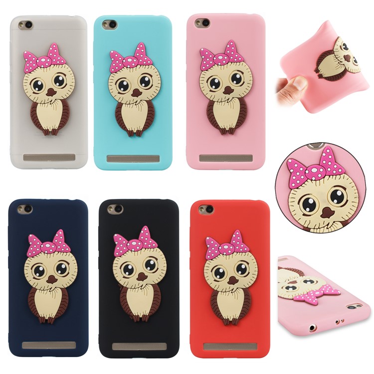 Cute 3D Female Owl TPU Soft Back Protection Cover for Xiaomi Redmi 5A - Black-7