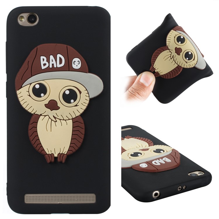 Cute 3D Male Owl TPU Soft Phone Case for Xiaomi Xiaomi Redmi 5A - Black-1