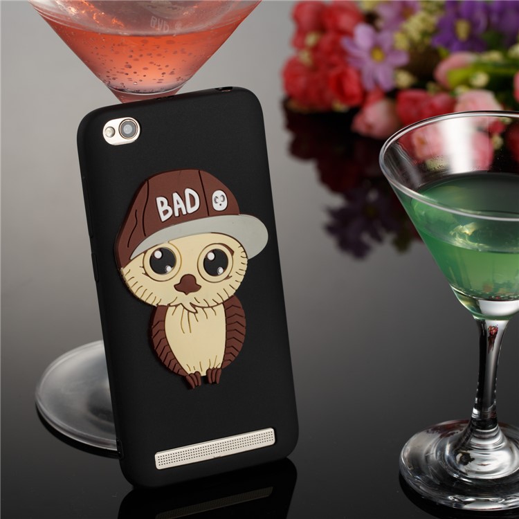 Cute 3D Male Owl TPU Soft Phone Case for Xiaomi Xiaomi Redmi 5A - Black-4